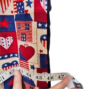 Patchwork Patriotic Quilt Handmade By Kelly Red White Blue Black Minky 60" X 46"